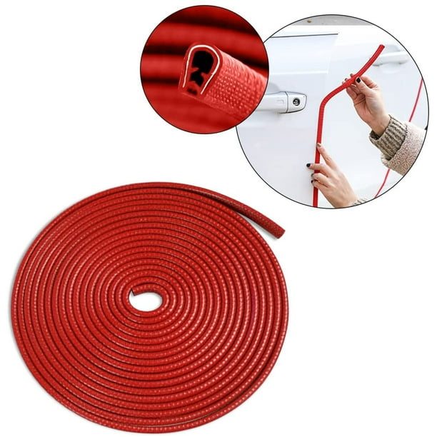Protectores de Borde de Puerta de Auto, (Rojo) Protector de Sello de Goma Universal de 16 Pies Protector de Borde de Puerta de Auto en Forma de U para la Mayoría de los Autos, Protectores de Borde de Barco de Aluminio brillar Electrónica
