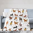 thumbnail image 2 of Horse Blanket Soft Cozy Fuzzy Horse Throw Blanket Lightweight Warm Fleece Plush Horse Blanket Horse Gifts for Kids Women Girls Bed Decor Horse Seamless, 2 of 7