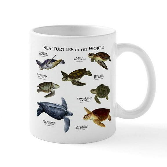 CafePress - Sea Turtles Of The World Mug - 11 oz Ceramic Mug - Novelty Coffee Tea Cup