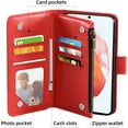 thumbnail image 5 of Compatible with Samsung Galaxy S22 5G Wallet Case and Tempered Glass Screen Protector Flower Leather Flip Credit Card Holder Cell Accessories Phone Cover for Gaxaly S 22 22S G5 Women Men Red, 5 of 15