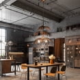 thumbnail image 4 of 3-Light Tropical Coconut Tree Pendant Light, Vintage Iron Palm Leaf Chandelier (No Bulbs), 4 of 8