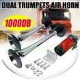 thumbnail image 4 of Zone Tech Air Horn Dual Trumpet Truck Loud 12v Train Car Kit Compressor 1000DB*, 4 of 5