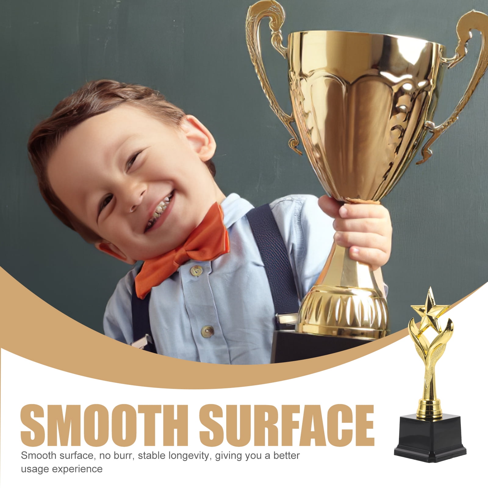 HONITANO Golden ABS Student Trophies, Perfect for School Decor and Recognition