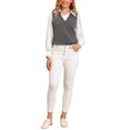 thumbnail image 2 of Allegra K Women's Pullover Knit Sweaters Solid Color V Neck Sleeveless Sweater Vests, 2 of 6