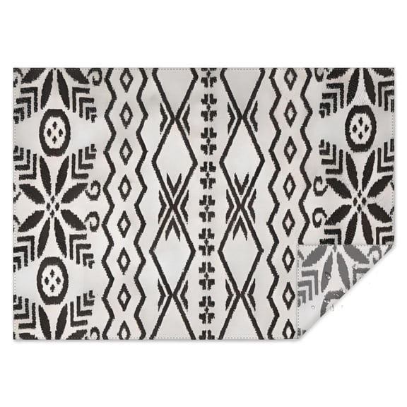 Black Geometric Flower Diamond Pattern Rectangle Tablecloth 60"x84",Waterproof Polyester Rectangle Table Cloth, Wipeable Spillproof Polyester Tablecloth for Dining, Camping, Indoor and Outdoor