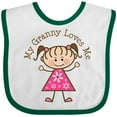 thumbnail image 3 of Inktastic My Granny Loves Me Girls Baby Bib, 3 of 4