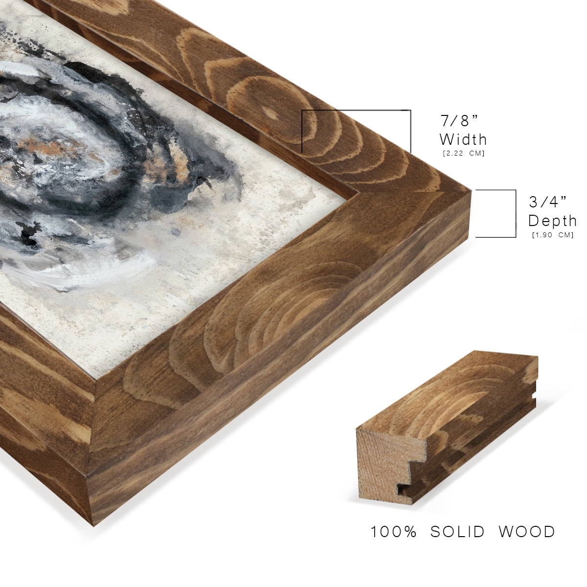 Circular Energy IV -Framed Print w/glass-Walnut