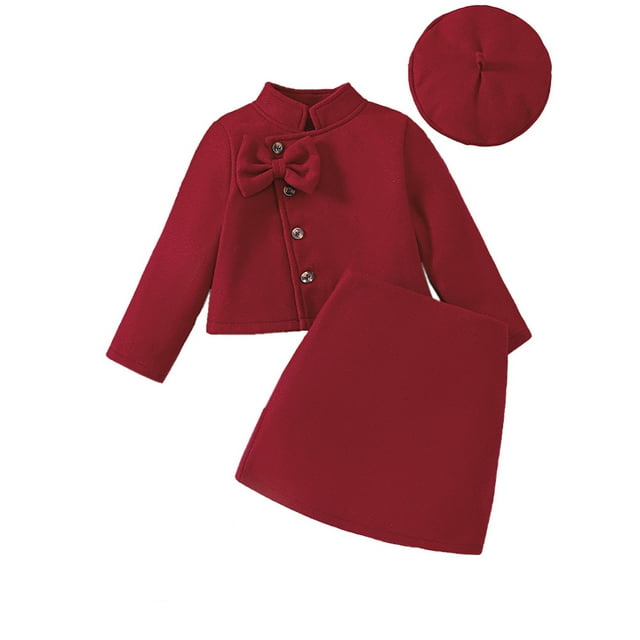 PMVFHDE Combinaisons d'Été pour Fille Vêtements pour Enfants Nouveau Col Montant Manteau en Laine Double avec Chapeau pour Enfants et Filles Combinaisons & Combinaisons Rouges, 5-6 Ans