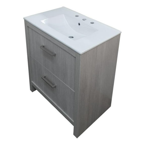 30 in. Single Wooden Vanity  in Gray Pine