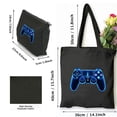 thumbnail image 3 of JEUXUS 2 Pcs Canvas Tote Bags Cute Aesthetic Tote Bags with Zipper Heartbeat of a Gamer Video Games Console Controller A Great Gift Item Black, 3 of 8