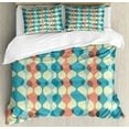 thumbnail image 1 of Abstract Duvet Cover Set King Size, Vertical Arrangement with Vintage Colors Retro Fifties Curved Stripes Pattern, Decorative 3 Piece Bedding Set with 2 Pillow Shams, Multicolor, by Ambesonne, 1 of 3