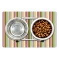 thumbnail image 1 of Stripes Pet Mat for Food and Water, Colorful Pattern with Pastel Colored Bands Vertically Aligned Abstract Illustration, Non-Slip Rubber Mat for Dogs and Cats, 18" X 12", by Ambesonne, 1 of 1