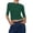 Green, variant on Women's 3/4 Sleeve Crop Top Slim Fit Crewneck Basic T-Shirt Athletic Yoga Running Ribbed Knit Cropped Undershirt Solid Casual Pullover Tee Top Green L