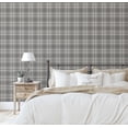 thumbnail image 5 of S4Sassy Plaid Checks Wallpaper - Gray Wall Covering, 25" x 60" Self-Adhesive Vinyl Walls Paper, Wall Wrap, Easy DIY Walls Covering For Farmhouse Bedroom, Living Room, Cabinets, Living Spaces, 5 of 9