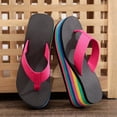thumbnail image 6 of Willtoo Fashionable Women's Platform Wedge Flip Flops with Rainbow Printed Sole for Casual Outdoor Style, 6 of 6