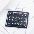 thumbnail image 4 of Jiaroswwei 12Pairs/Set Unisex Rhinestone Inlaid Magnetic Stud Earrings Non Piercing Jewelry, 4 of 7