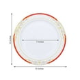 thumbnail image 3 of Efavormart 10 PCS | 10" Round Red Rim Disposable Dinner Plates With Gold Vine Design For Weddings Party Events, 3 of 11