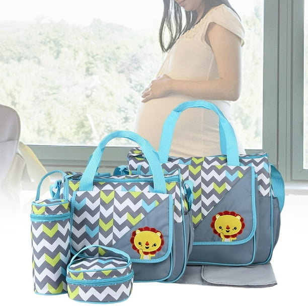 de bolsa pañales, bolsa multifunción, almohadil para pañales, con bolsa para el almuerzo con bolsa para , , Gris Hugo Bolsa de hombro