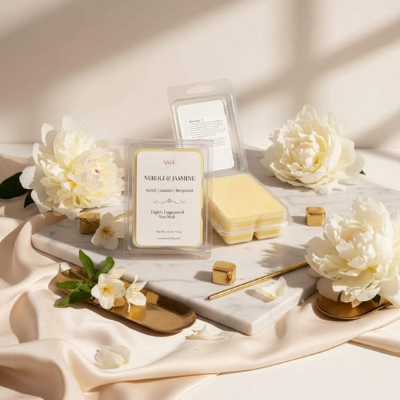 SAHC Luxury Neroli & Jasmine Wax Melts | Elegant Floral Home Fragrance, Thoughtful Hostess Gift Idea, Secret Santa, White Elephant for someone special
