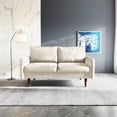 thumbnail image 4 of Enor Furniture Anacapa 58" Round Arm Upholstered Velvet Loveseat in Beige, 4 of 13
