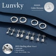 thumbnail image 4 of LUNVKY 6 Pairs 18K White Gold Plated Hoop Earrings for Women with S925 Sterling Silver Post CZ Huggie Hypoallergenic Stud Earring Sets Birthday Christmas Jewelry Gifts Teen Adult Stocking Stuffers, 4 of 5