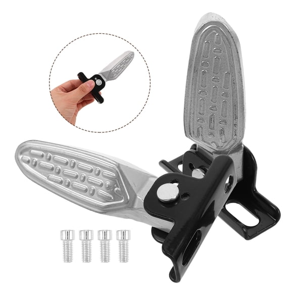 WRISTBIQUE 1Pair Foldable Plated Silver Foot Pegs for Electric Scooter Stable Support Easy Install