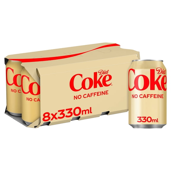 Diet Coke Caffeine Free 8X330ml, Imported from Britain