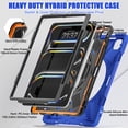 thumbnail image 2 of Dteck Case for iPad Pro 11 inch M4 2024,Heavy Duty Armor Shockproof Kids Case with Rotating Stand & Hand/Shoulder Strap for iPad Pro 11-in. (M4),Blue, 2 of 7