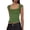Army Green, variant on Women'S Cowl Neck Top Sleeveless Ruched Double Lined Crop Top T Shirts Red M
