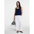 thumbnail image 3 of Time and Tru Women's Linen Blend Square Neck Tank Top, Sizes XS-XXXL, 3 of 6