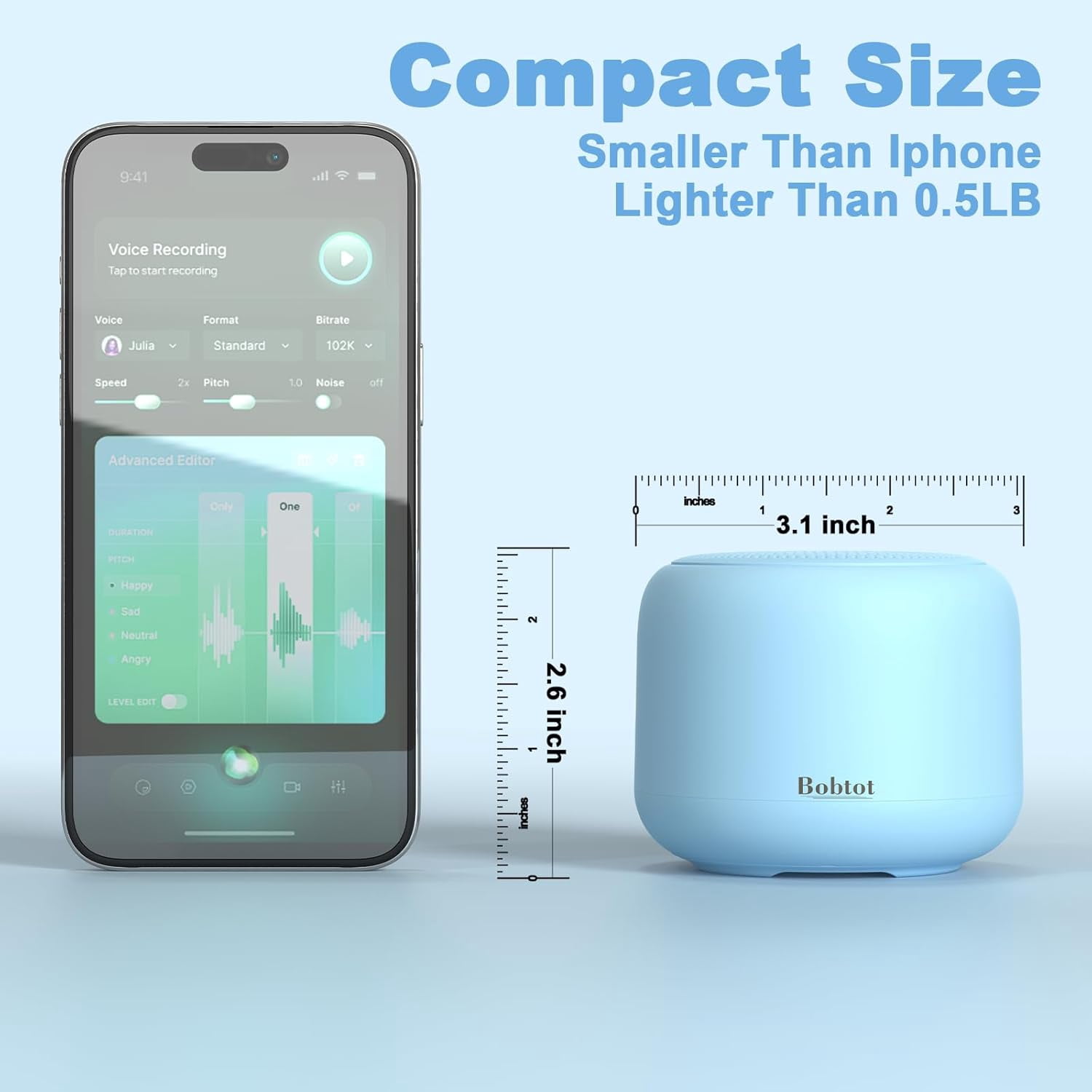 Portable Bluetooth Speaker,IPX5 Waterproof Wireless Speaker with Bluetooth 5.0,20H Playtime,Built-in Mic Mini Speaker for Outdoor/Party/Beach/Travel/Gifts,Blue