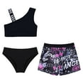 thumbnail image 3 of Alvivi Girls 3 Piece Swimsuits Sport Crop Top Bottoms Floral Printed Swimwear Bathing Suit Wetsuit Black 12, 3 of 7