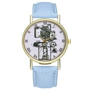 Tersalle Cartoon Crab PU Leather Strap Watch Fashion Simple Quartz Wristwatch T165-A (Red)