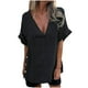 thumbnail image 3 of Blusa de trabajo,Cárdigan con capucha y cuello en V para mujer, mezcla de lana de invierno, manga corta, top informal de poliéster para uso diario, sopatenor, 3 of 9