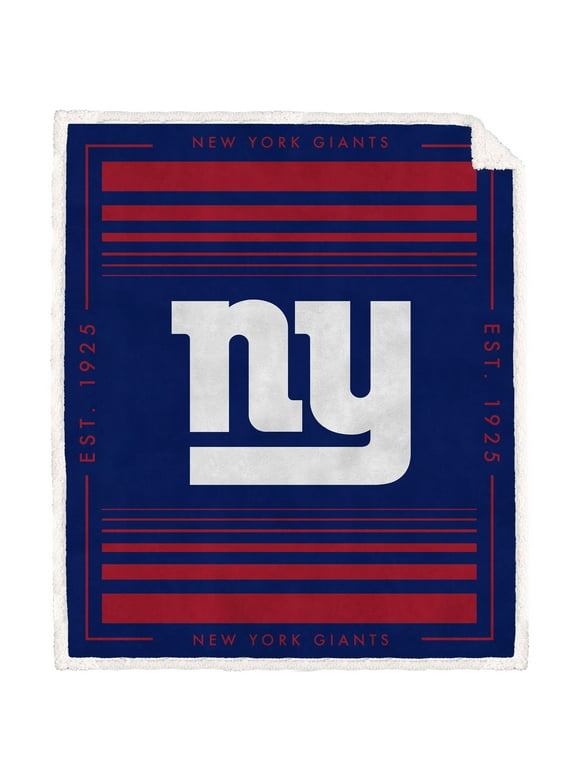 New York Giants 60" x 70" Basic Block Royal Plush Sherpa Blanket