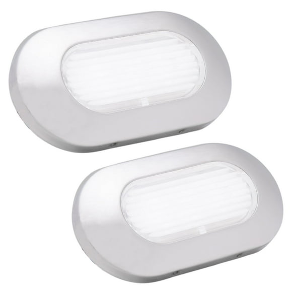 Five Oceans Oblong LED Courtesy Light, Boat Accent Lights, Marine Light for Boat Interior, Deck, Cockpit, Daylight White, IP67 Waterproof, 12V, for Pontoon, Fishing Boat, RVs - 2-Pack- FO4139-M2