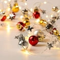 thumbnail image 1 of 2 metros 20 Lighats Navidad Decorativo de luz de alambre Bola Forma de bola LED String Lights con estrella y campana Lámpara de alambre Ornamento Fairy String Light para la decoración navideña - Amarillo brillar Electrónica, 1 of 6