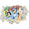 thumbnail image 5 of Bluey-pegatina de pared de dibujos animados para niños, papel autoadhesivo de PVC, póster 3D para dormitorio, decoración de pared, 5 of 5