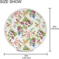 thumbnail image 4 of Round Tablecloth Wild Exotic Birds and Flowers Polyester Tablecover 60 Inch with Lace Design, Anti-Wrinkle and Smooth Table Cloth for Kitchen/Home Decoration, 4 of 8