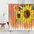 thumbnail image 7 of Sunflower Butterfly Shower Curtain Flowers Black And White Stripes Floral Landscape Polyester Fabric Bathroom ration, 7 of 7