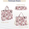 thumbnail image 6 of Pigs Pink Corduroy Tote Bag Handbag Large Messenger Bag Shoulder Crossbody Zipper Bag Purse, 6 of 8