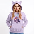 thumbnail image 4 of pop Huntrix Print Cat Ears Hoodie with De-mon Sweatshirt HUNTRX Trendy Pullover All-over Print Fashion Casual Long Sleeve Sweatshirt Pullover Casual Streetwear S, 4 of 4