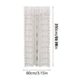 thumbnail image 4 of Floral Lace Sheer Tie Up Curtain 31.5W x 39.37L Inch Adjustable Rod Pocket Light Filtering Curtain for Kitchen Farmhouse, 4 of 6