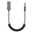 thumbnail image 1 of Receptor Bluetooth para coche multifuncional con alcance de 10 m, fuente de alimentación USB, adaptador inalámbrico Bluetooth 5.0 de 3,5 mm, color gris y negro., 1 of 13