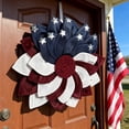 thumbnail image 4 of AZXY 14.4 Inch Patriotic Wreath, 4th of July Red White Blue Petal Wreath with Silver Star Details, Independence Day Front Door Wreath, Indoor Outdoor Americana Decor for Home Garden, 4 of 7