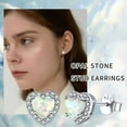 thumbnail image 4 of ChicSilver Synthetic Opal Elegant Heart Stud Earrings with Sparkling Blue Gemstones for Women Cute Wedding Jewelry Valentine's Day Gift, 4 of 8