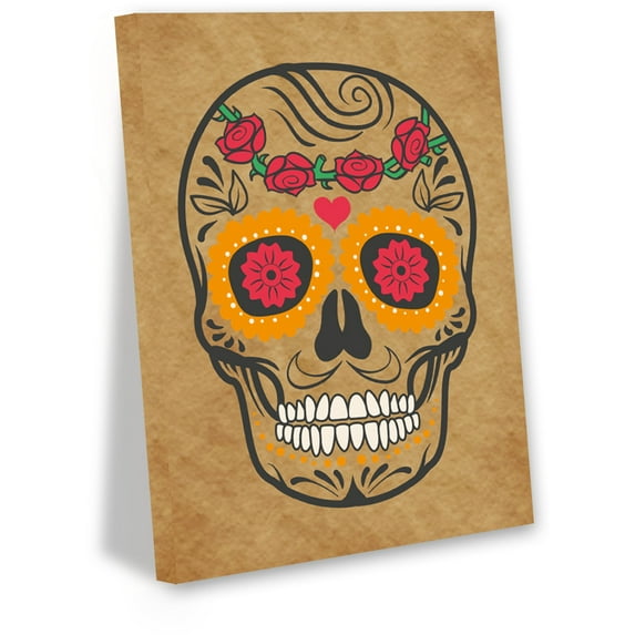 Awkward Styles Sugar Skull Canvas Art Dia de Los Muertos Gifts Skull Wall Decoration Skull Wall Art Day of the Dead Wall Art Skull Gifts