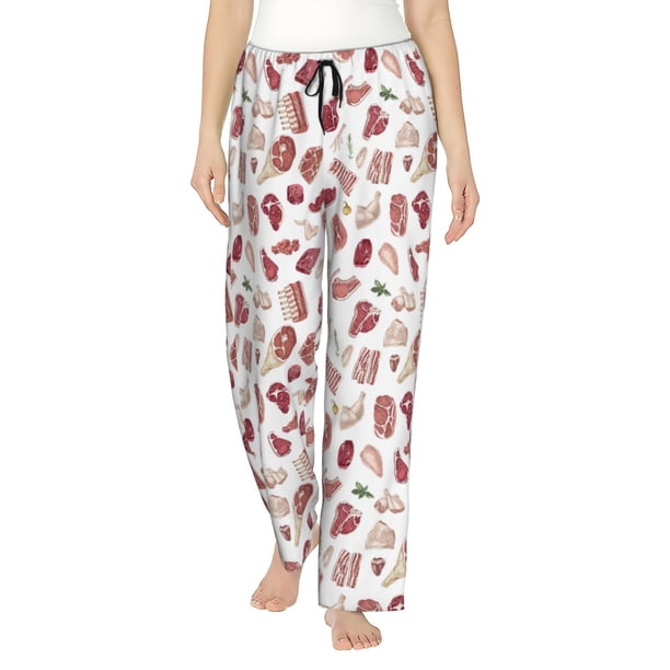 Balery Different Meat Pantalones de pijama para mujer, pijamas ultraligeros, pantalones de estar por casa-X-Large