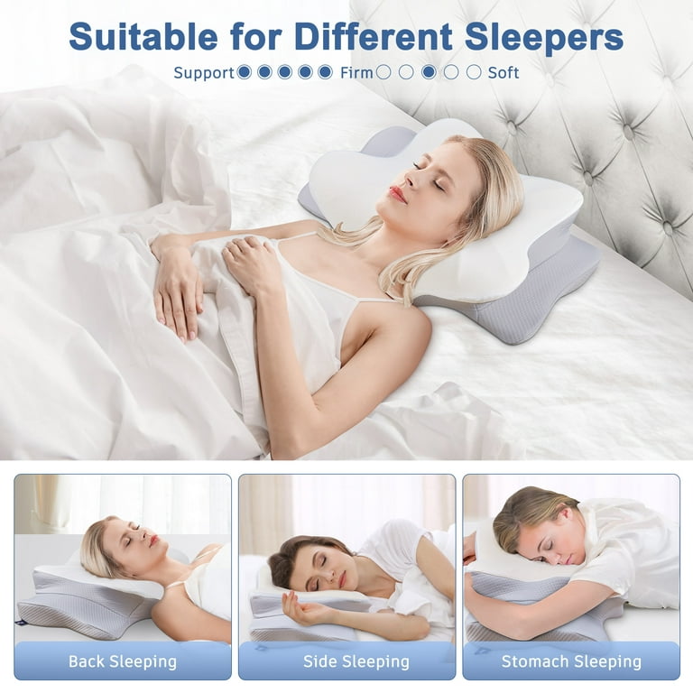 Cervical Neck Pillows for Pain Relief Sleeping, High-Density Memory Foam  Pillow Neck Bolster Support Pillow