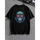 thumbnail image 2 of Camiseta deportiva de verano con estampado gráfico de chimpancé para hombre, holgada y de manga corta, ideal para hombres altos y corpulentos, talla grande, para uso informal., 2 of 7